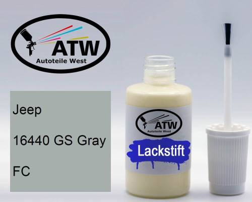 Jeep, 16440 GS Gray, FC: 20ml Lackstift, von ATW Autoteile West.